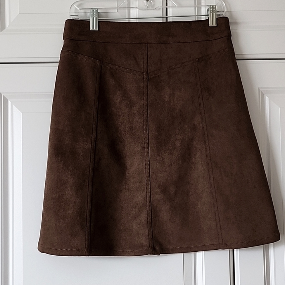 Chocolate color Aline mini skirt - Picture 4 of 5